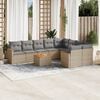 vidaXL 10 Piece Garden Sofa Set with Cushions Mix Beige Poly Rattan