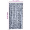 vidaXL Insect Curtain Blue, White and Silver 100x220 cm Chenille