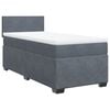 vidaXL Box Spring Bed with Mattress Dark Grey King Single Fabric