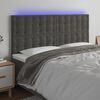 vidaXL LED Headboard Dark Grey 200 cm Velvet
