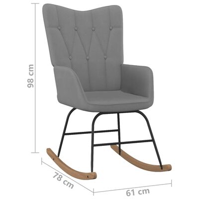 vidaXL Rocking Chair with a Stool Dark Grey Fabric