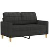 vidaXL 2 Piece Sofa Set with Pillows Black Fabric