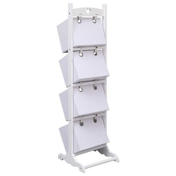 vidaXL 4-Layer Basket Rack White 35x35x125 cm Wood