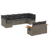 vidaXL 9 Piece Garden Sofa Set with Cushions Grey Poly Rattan