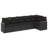 vidaXL Patio Sofa Set 6-Seaters Black