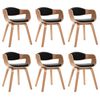 vidaXL Dining Chairs 6 pcs Bent Wood and Faux Leather