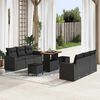 vidaXL Garden Sofa Set 9 pcs Black Poly rattan and powder-coated steel