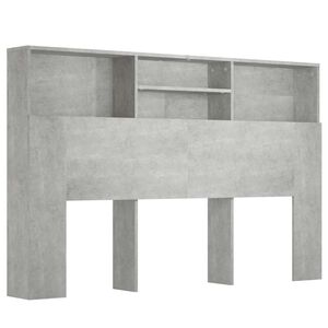 vidaXL Headboard Cabinet Concrete Grey 160x19x103,5 cm