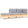 vidaXL 8 Piece Garden Lounge Set with Grey Cushions Solid Pinewood