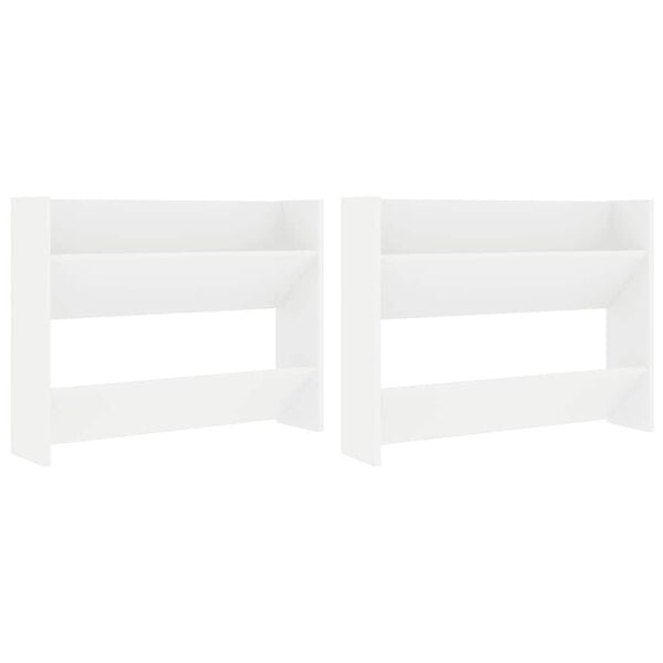 vidaXL Wall Shoe Cabinet 2 pcs White 80x18x60 cm Engineered Wood