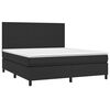 vidaXL Box Spring Bed with Mattress Black 153x203 cm Queen Size Faux Leather