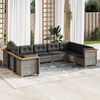 vidaXL 9 Piece Garden Sofa Set with Cushions Grey Poly Rattan