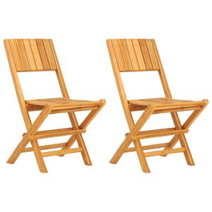 vidaXL Folding Chairs 2 pcs 47x61x90 cm Solid Wood Teak