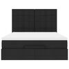 vidaXL Ottoman Bed with Mattress & LEDs Black Double Fabric