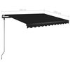 vidaXL Manual Retractable Awning with LED 350x250 cm Anthracite