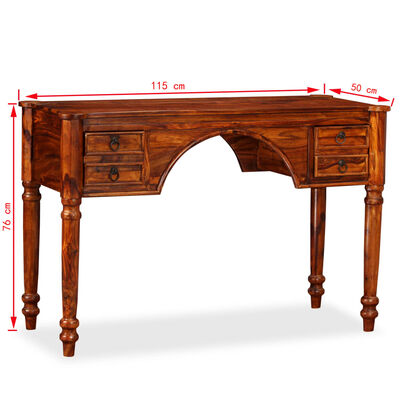 vidaXL Writing Table Solid Sheesham Wood 115x50x76cm
