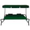 vidaXL Outdoor Lounge Bed with Canopy and Pillows Green