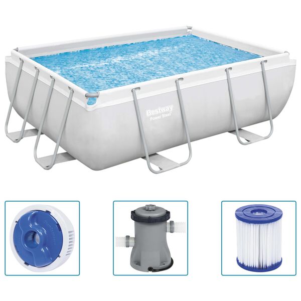 Bestway Power Steel Swimming Pool Set Rectangular 282x196x84 cm