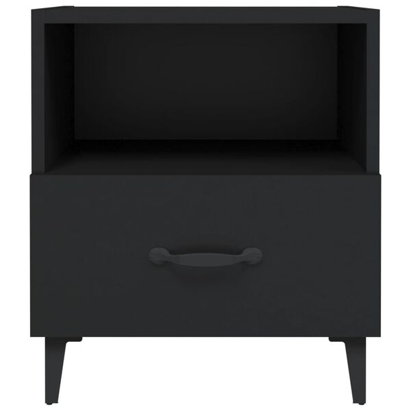 vidaXL Bedside Cabinet Black Engineered Wood