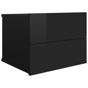 vidaXL Bedside Cabinet High Gloss Black 40x30x30 cm Engineered Wood
