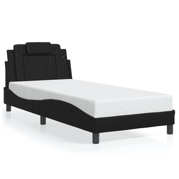 vidaXL Bed Frame "Viana" without Mattress Black 90x190 cm Faux Leather
