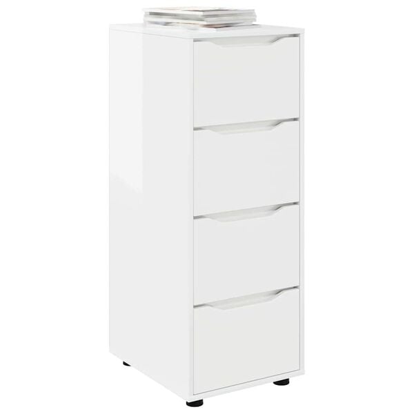 vidaXL Storage Cabinet High Gloss White 40 x 48 x 105 cm
