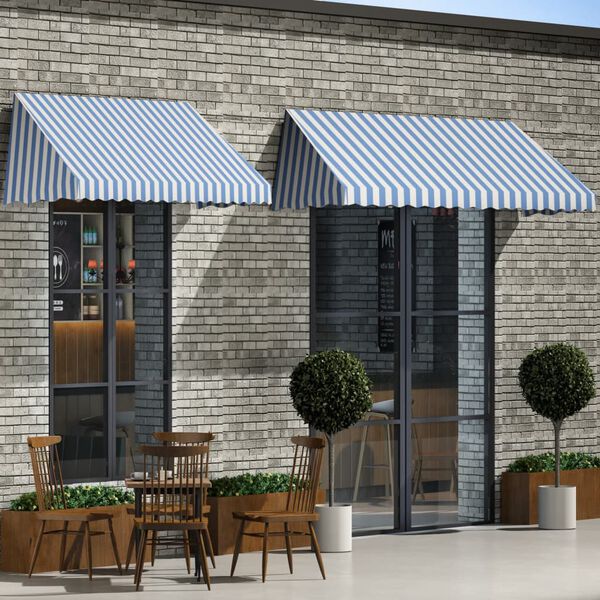 vidaXL Bistro Awning 400x120 cm Blue and White