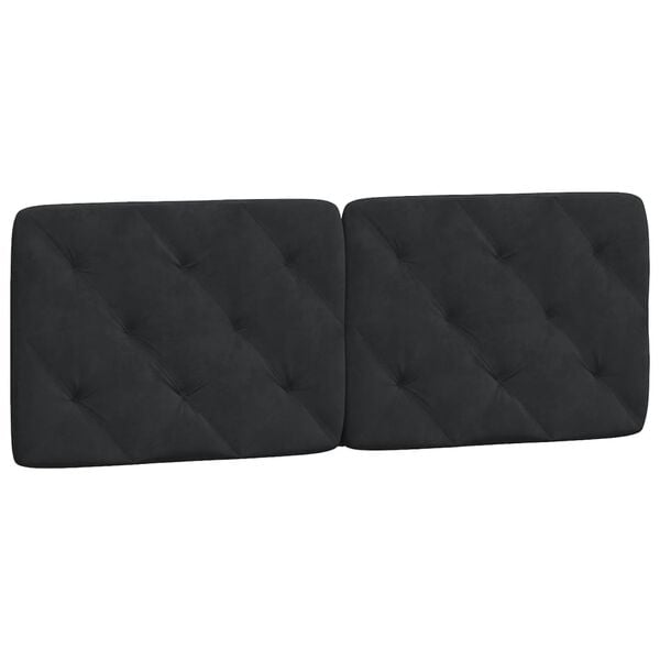 vidaXL Headboard Cushion Black 137 cm Double Velvet