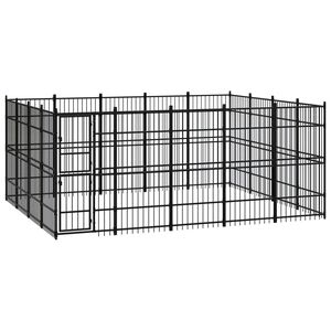 vidaXL Outdoor Dog Kennel Steel 18.43 m&sup2;