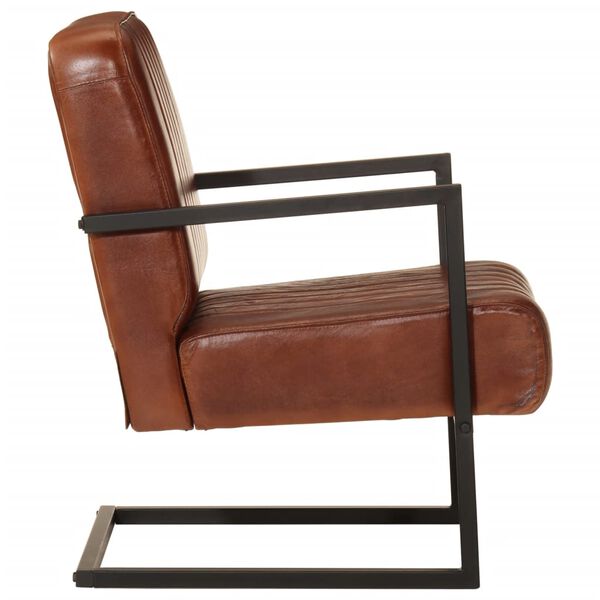 vidaXL Sofa Chair Brown Real Leather