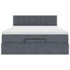 vidaXL Ottoman Bed with Mattress & LEDs Dark Grey Double Velvet