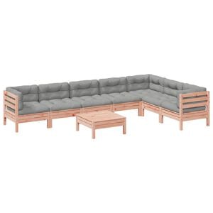 vidaXL 8 Piece Garden Sofa Set with Cushions Solid Wood Douglas Fir
