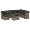 vidaXL 9 Piece Garden Sofa Set with Cushions Grey Poly Rattan