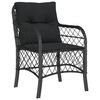 vidaXL 9 Piece Garden Dining Set with Cushions Black Poly Rattan