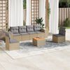 vidaXL 7 Piece Garden Sofa Set with Cushions Beige Poly Rattan