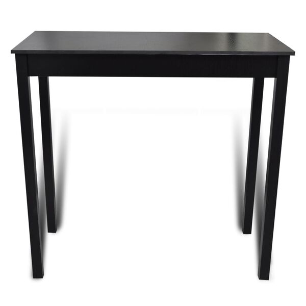 Bar Table with set of 2 Bar Chairs Black
