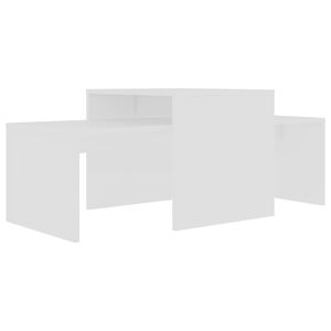 vidaXL Table | White | Engineered Wood | Medium | Stackable | Nesting Table