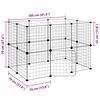 vidaXL 20-Panel Pet Cage with Door Black 35x35 cm Steel