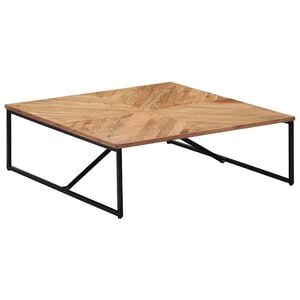 vidaXL Coffee Table | White, Brown | Solid Acacia wood | 110x110x35 cm | Durable
