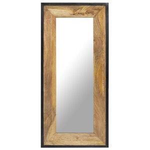 vidaXL Mirror | Natural Mango Wood | Solid Mango Wood | 110x50 cm