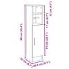 vidaXL Bathroom Cabinet with Roll Holder Sonoma Oak 20.5x22x90 cm