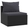 vidaXL 3 Piece Garden Sofa Set with Cushions Poly Rattan Black