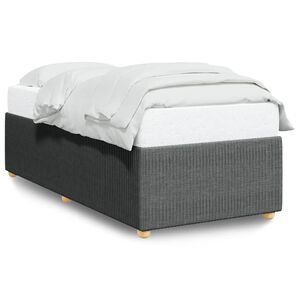 vidaXL Bed Frame without Mattress Dark Grey King Single Fabric