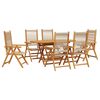 vidaXL Garden Dining Set Folding 7 pcs Beige Solid Acacia Wood