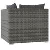 vidaXL 2-Seater Sofa with Cushions Grey Poly Rattan