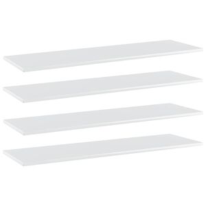 vidaXL Bookshelf Boards 4 pcs High Gloss White 100x30x1,5 cm Engineered Wood