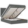 vidaXL Ottoman Bed with Mattress & LEDs Dark Grey Queen Fabric