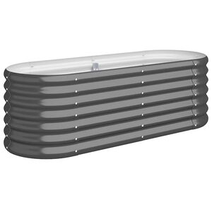 vidaXL Garden Raised Bed Galvanised Steel 114x40x36 cm Anthracite