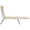 vidaXL Folding Sun Loungers 2 pcs Cream Textilene and Steel