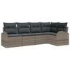 vidaXL Garden Sofa Set 5 pcs Grey Poly Rattan